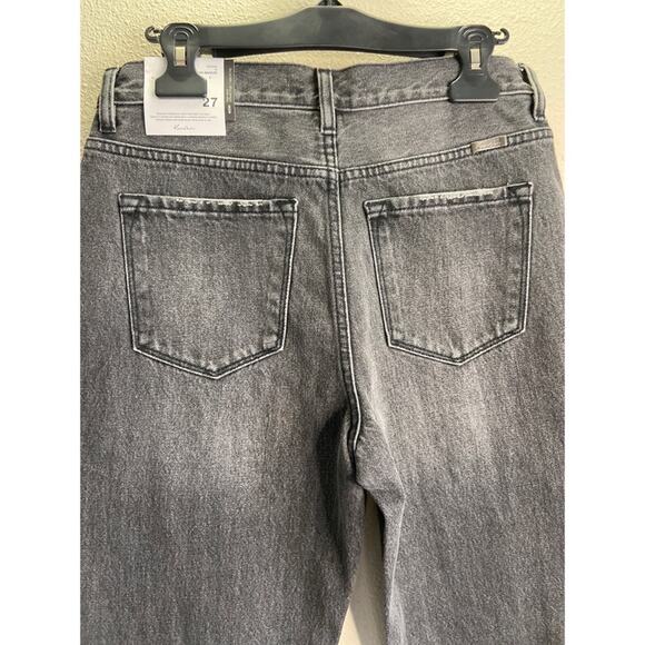 NWT KanCan Women Gray 100% Cotton Mom Style Vici Distressed Jeans Sz  7/27 - Picture 4 of 7